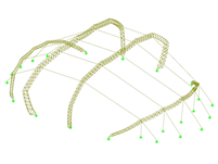 Modelo 3D da estrutura principal com animação de deformações no RFEM (© formTL)
