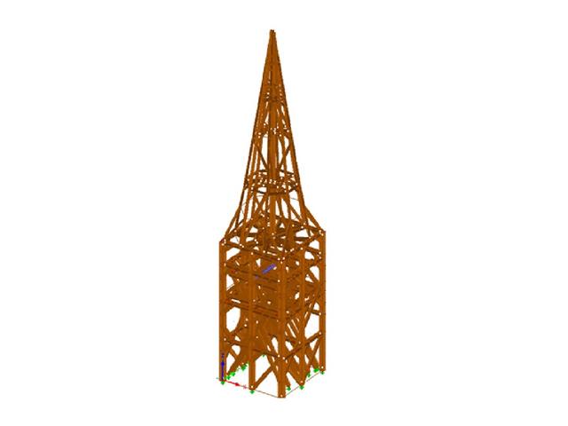 Torre do Sino de Ev. Igreja de Flintbek - Considerações estáticas e dinâmicas
