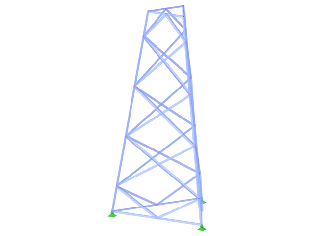 ID de modelo 2340 | TST038-a | Torre triangulada | Plano triangular | Diagonais de losangos (não interligados, rectas)